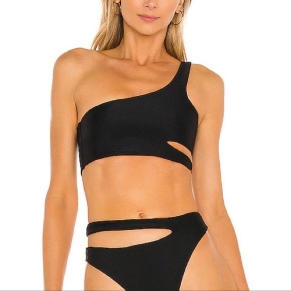Michael Costello x Revolve Melani Swim Top Black Large